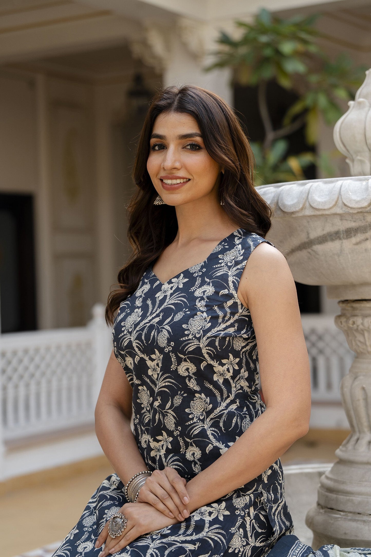 Women Grey Paisely Printed Straight Kurta With Trouser And Dupatta | LASVINI - Redefining Indian Fashion with Elegance