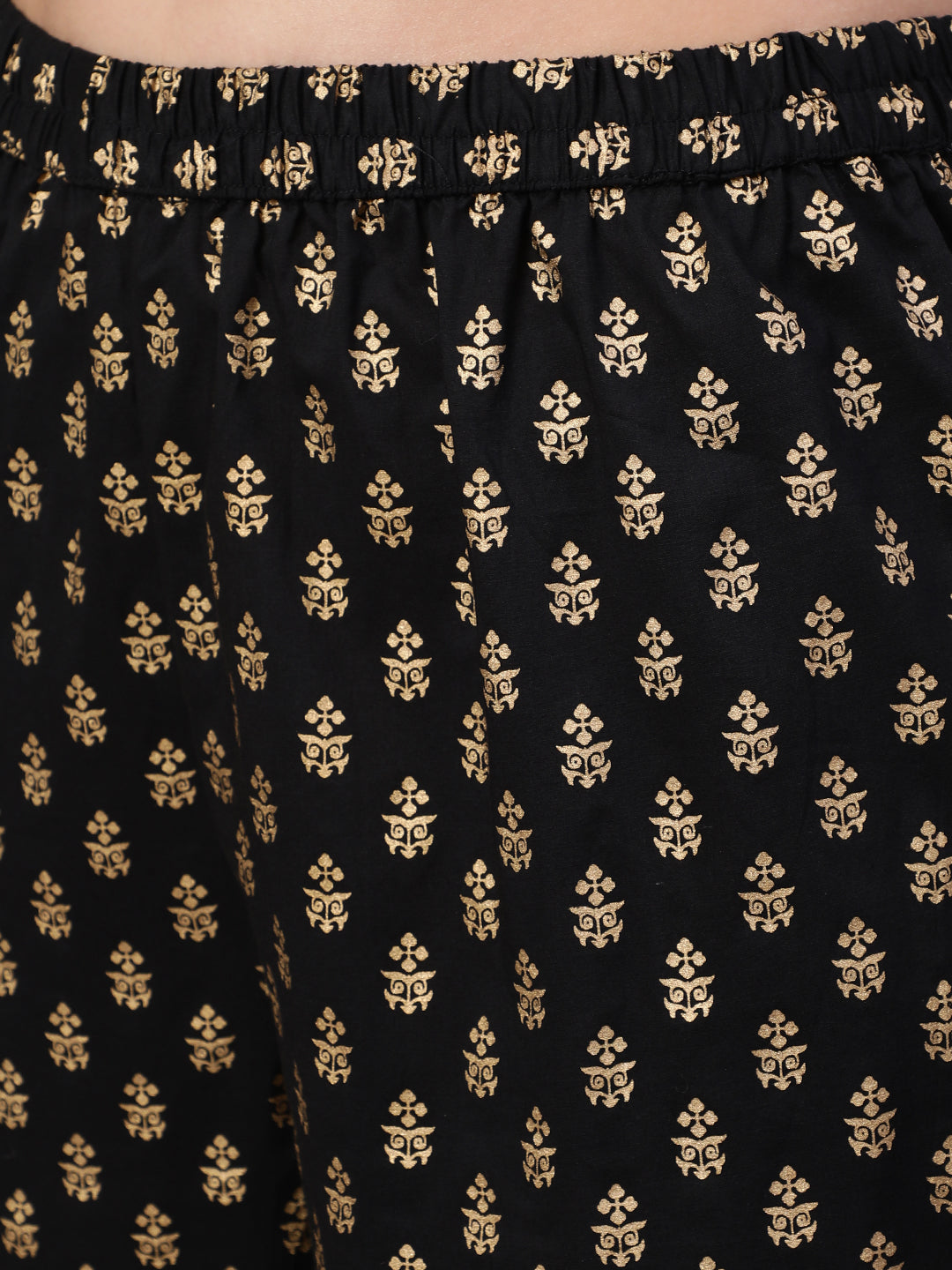 Women Black Printed Straight Kurta With Trouser And Dupatta | LASVINI - Redefining Indian Fashion with Elegance