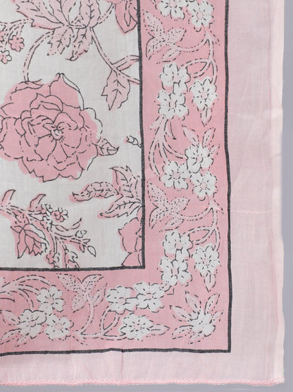 Women Pink Floral Printed Anarkali Kurta With Trouser And Dupatta | LASVINI - Redefining Indian Fashion with Elegance