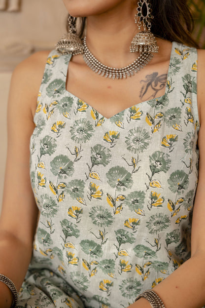 Women Green Printed Straight Kurta With Trouser And Dupatta | LASVINI - Redefining Indian Fashion with Elegance