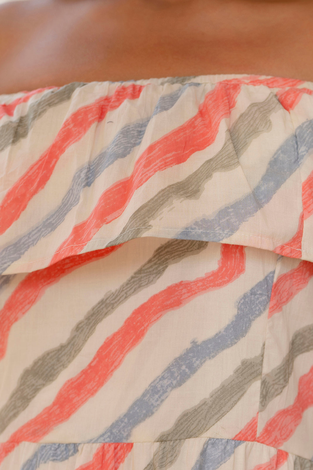 Women Off-White Lehariya Printed Flared Dress | LASVINI - Redefining Indian Fashion with Elegance