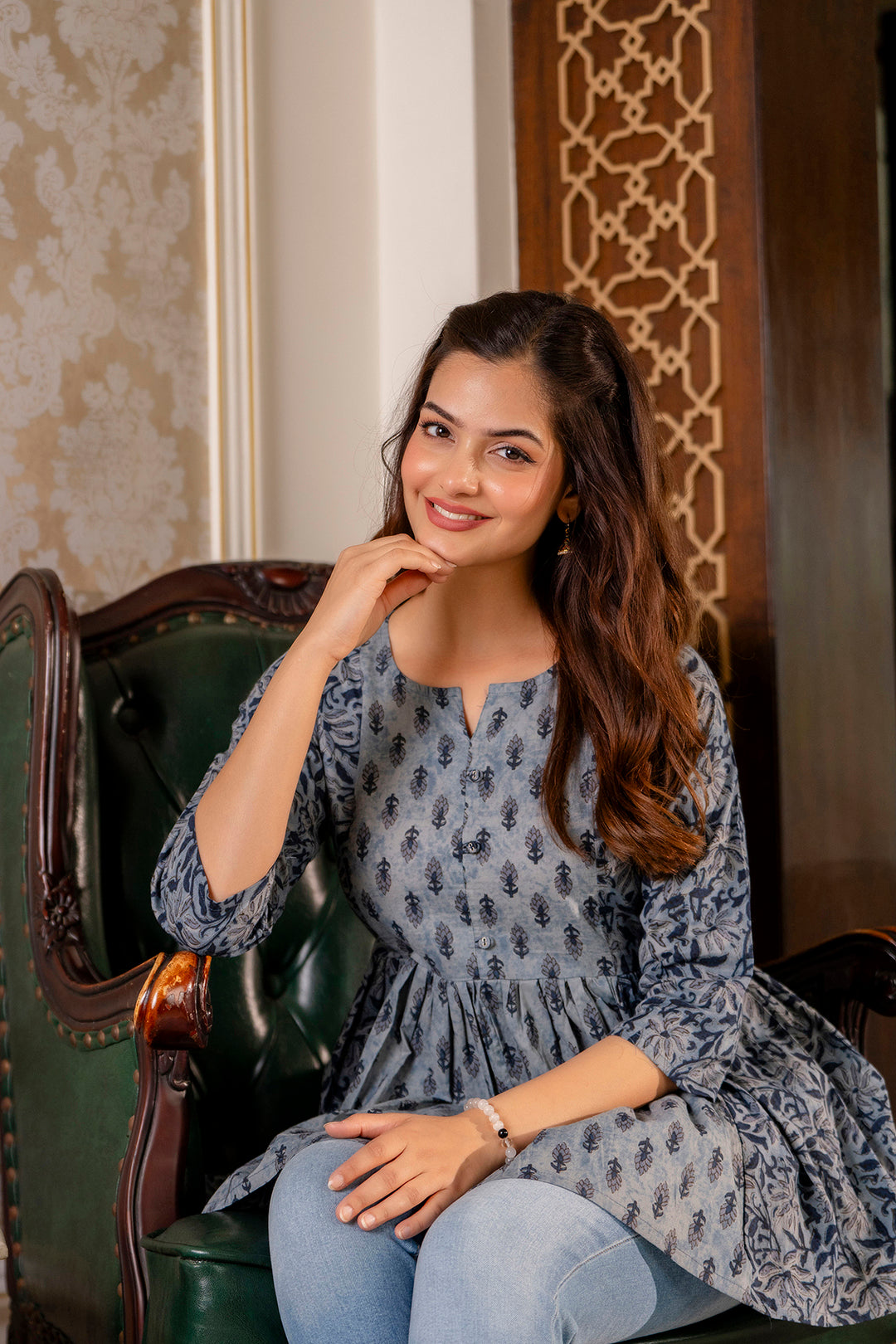 Women Grey Peplum Tunic | LASVINI - Redefining Indian Fashion with Elegance