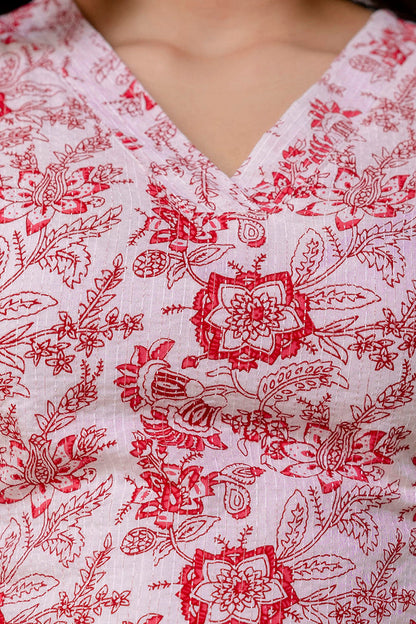 Women Off White Color Printed Straight Kurta With Trouser | LASVINI - Redefining Indian Fashion with Elegance