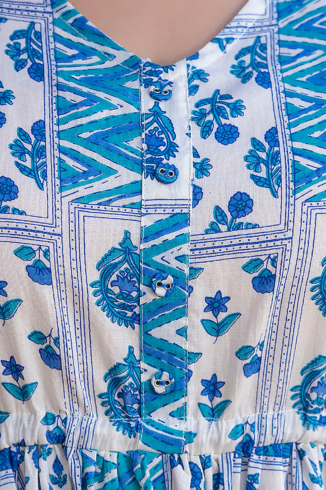 Off White Printed Anarkali Kurta Set With Dupatta For Women | LASVINI - Redefining Indian Fashion with Elegance