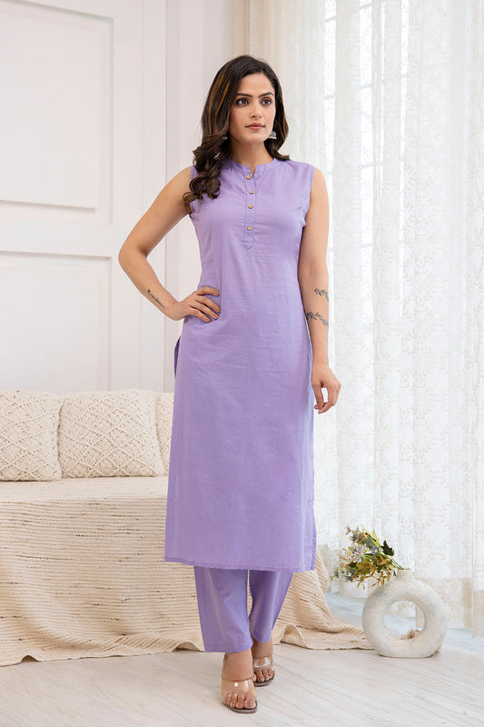 Women Purple Straight Kurta With Trouser | LASVINI - Redefining Indian Fashion with Elegance