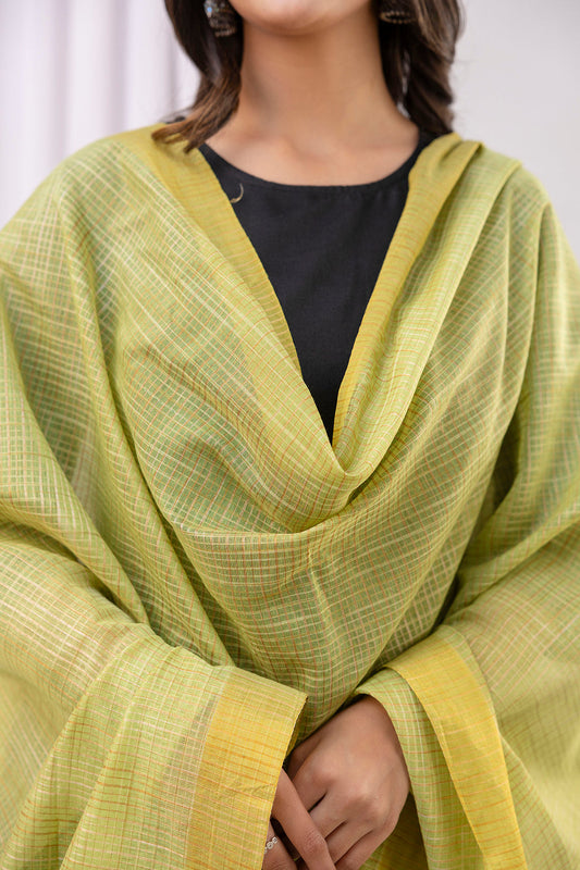 Black Straight Kurta Set With Printed Dupatta for Women | LASVINI - Redefining Indian Fashion with Elegance