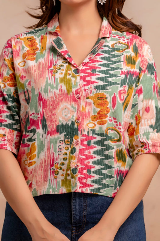 Women Multicolor Printed Straight Tunic | LASVINI - Redefining Indian Fashion with Elegance