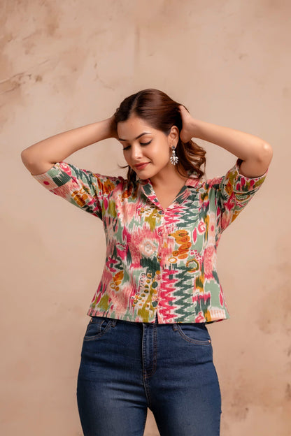 Women Multicolor Printed Straight Tunic | LASVINI - Redefining Indian Fashion with Elegance