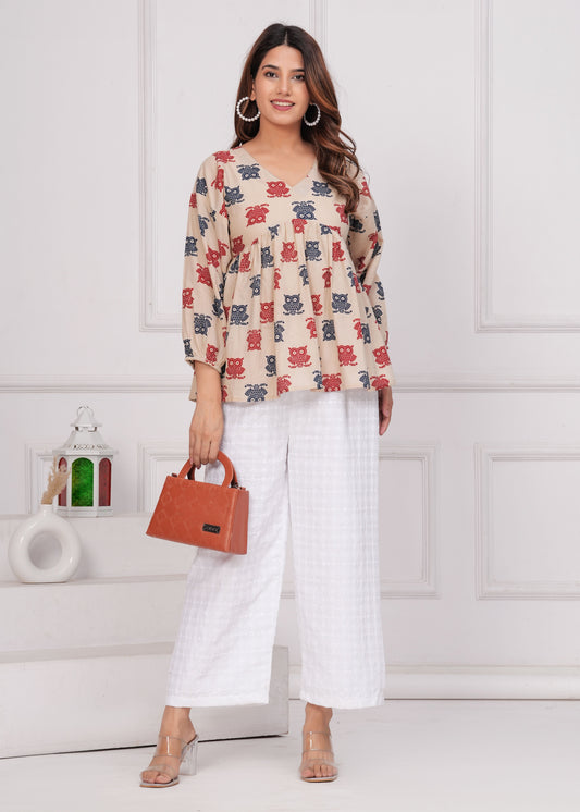 Women White Schiffli Straight Palazzo | LASVINI - Redefining Indian Fashion with Elegance