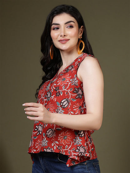 Floral Printed Peplum Tunic | LASVINI - Redefining Indian Fashion with Elegance