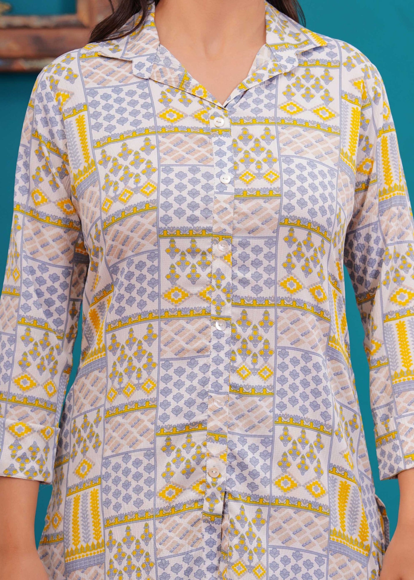 Off White Printed Co-Ord set for Women | LASVINI - Redefining Indian Fashion with Elegance