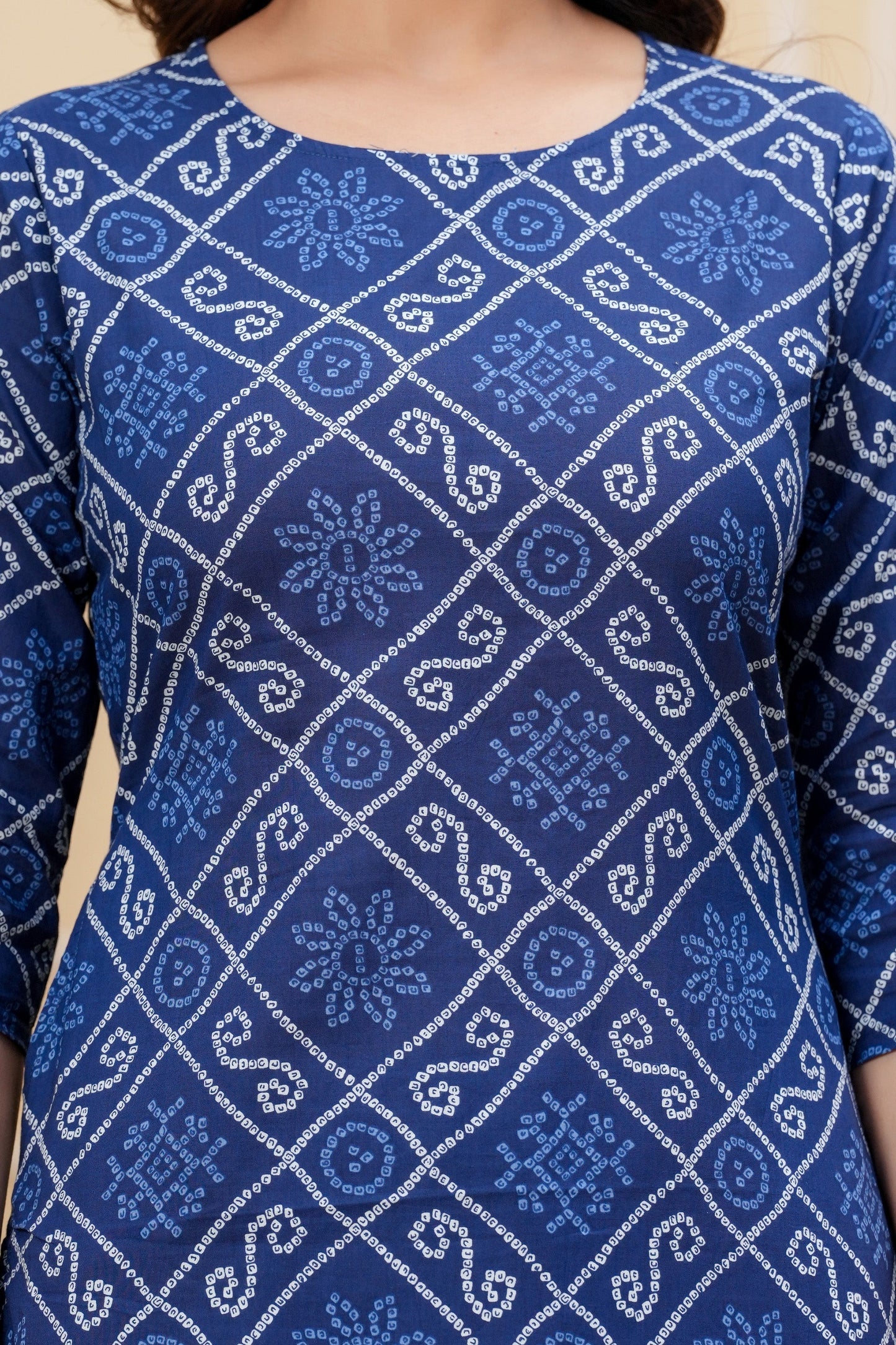 Blue Printed Straight Kurta With Palazzo for Women | LASVINI - Redefining Indian Fashion with Elegance