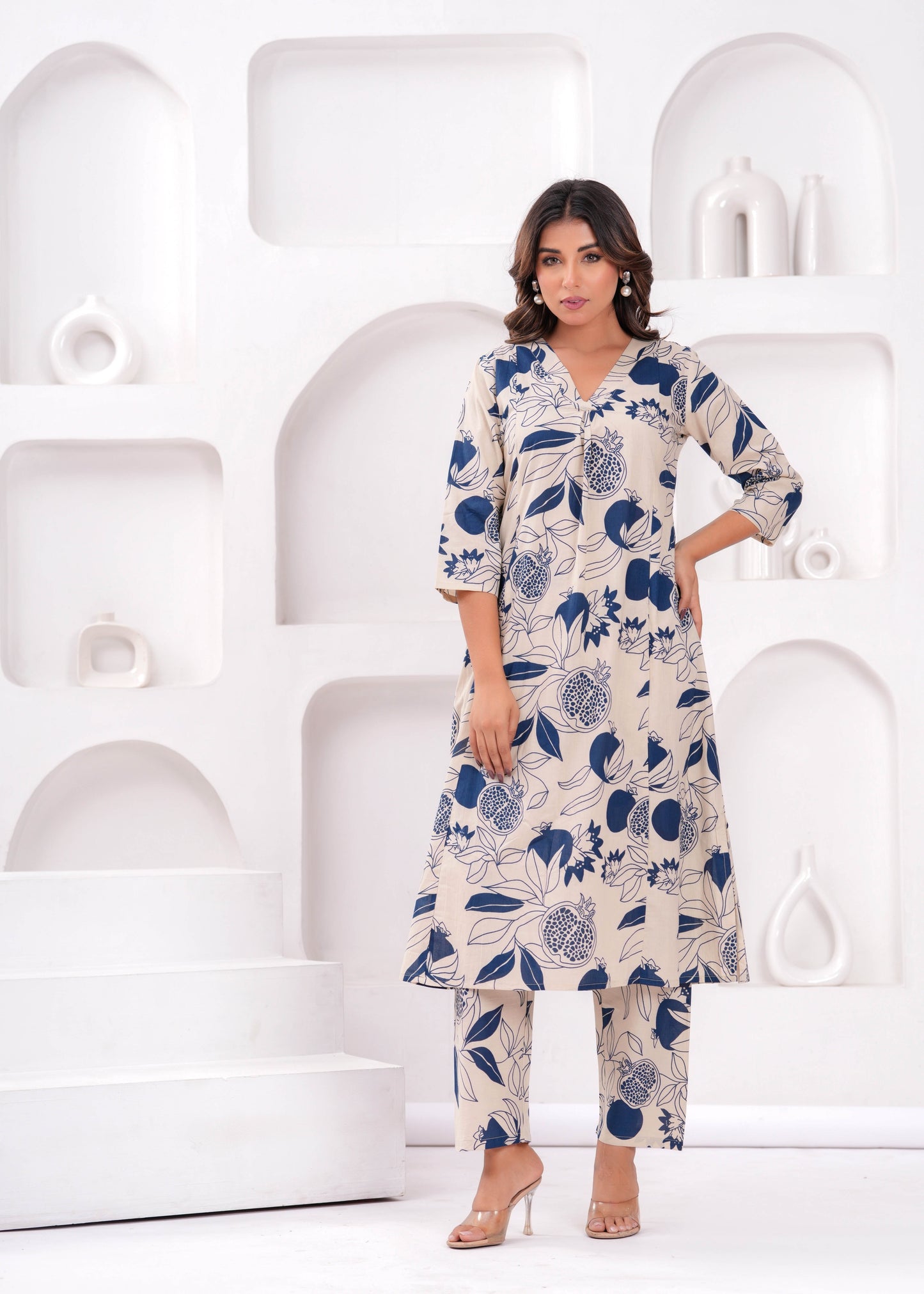 Women Printed Pure Cotton Coord Set | LASVINI - Redefining Indian Fashion with Elegance