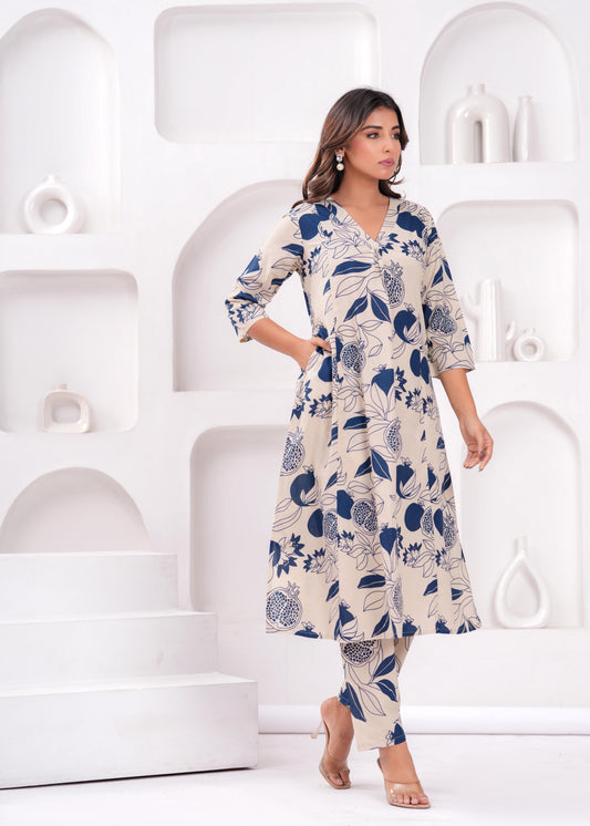 Women Printed Pure Cotton Coord Set | LASVINI - Redefining Indian Fashion with Elegance