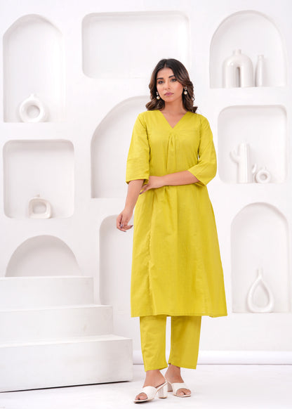 Women Solid Pure Cotton Coord Set | LASVINI - Redefining Indian Fashion with Elegance