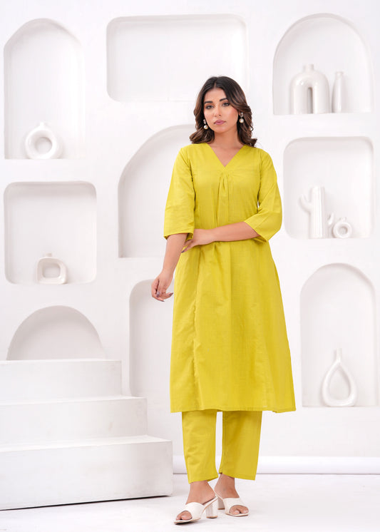 Women Solid Pure Cotton Coord Set | LASVINI - Redefining Indian Fashion with Elegance