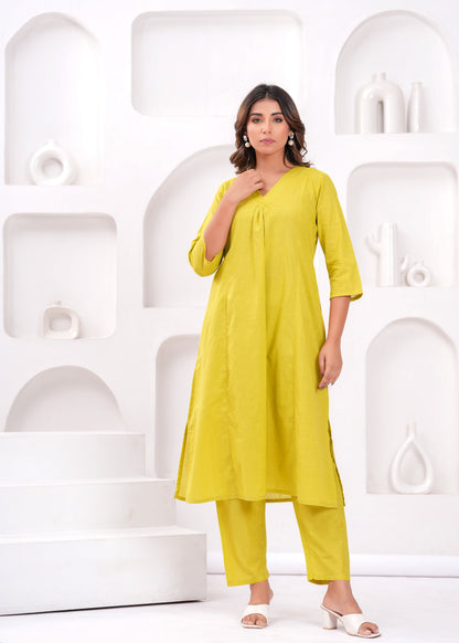 Women Solid Pure Cotton Coord Set | LASVINI - Redefining Indian Fashion with Elegance