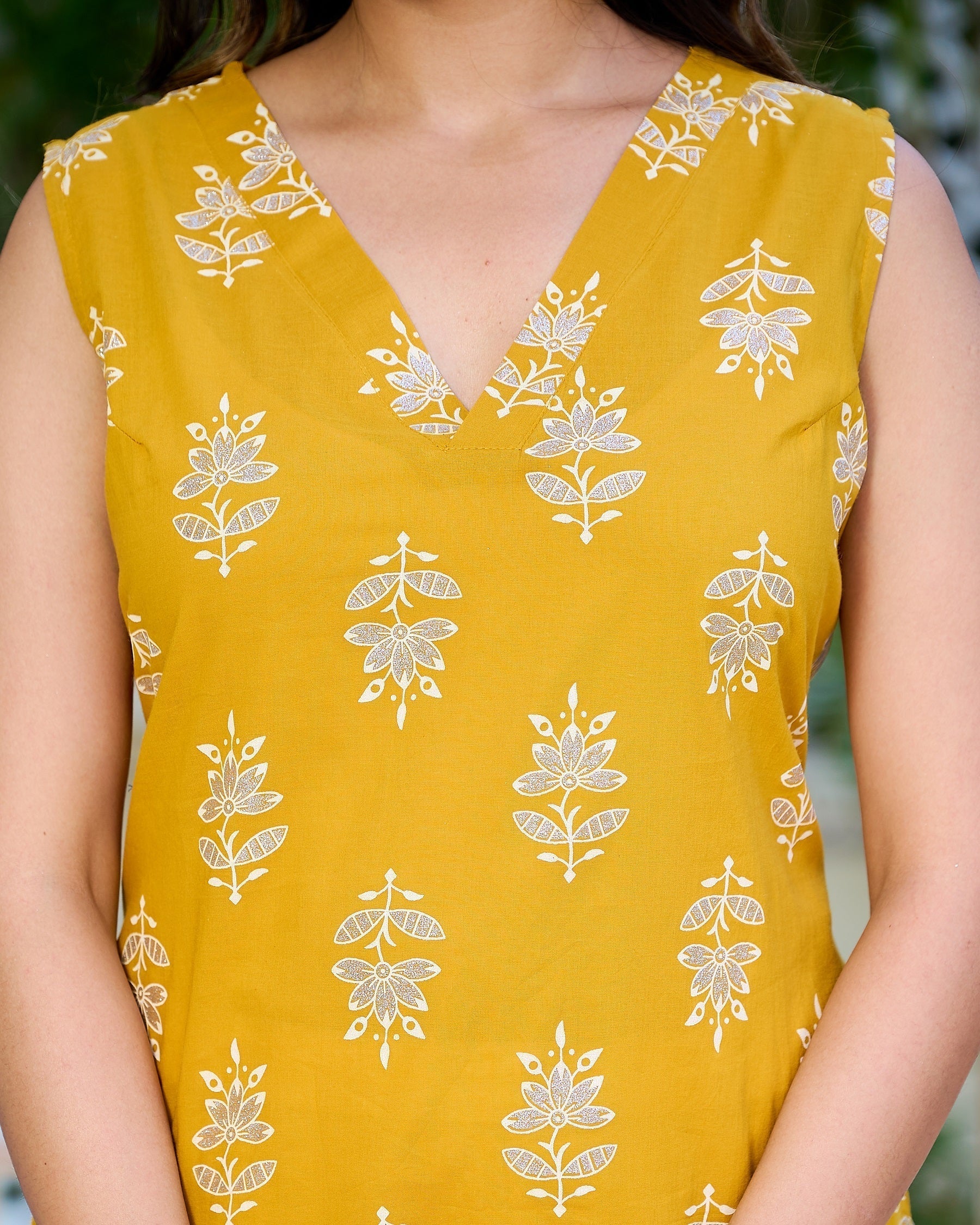 Yellow Sleeveless Kurta Set with Dupatta | LASVINI - Redefining Indian Fashion with Elegance