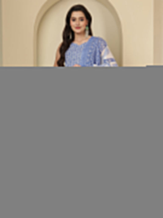 Blue Printed Kurta Set with Dupatta for Women | LASVINI - Redefining Indian Fashion with Elegance