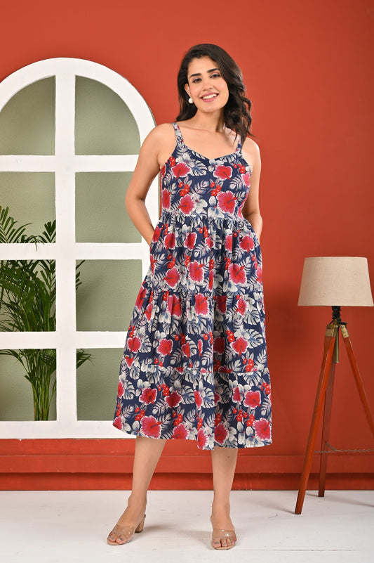 Multicolor Printed Dress for Women | LASVINI - Redefining Indian Fashion with Elegance