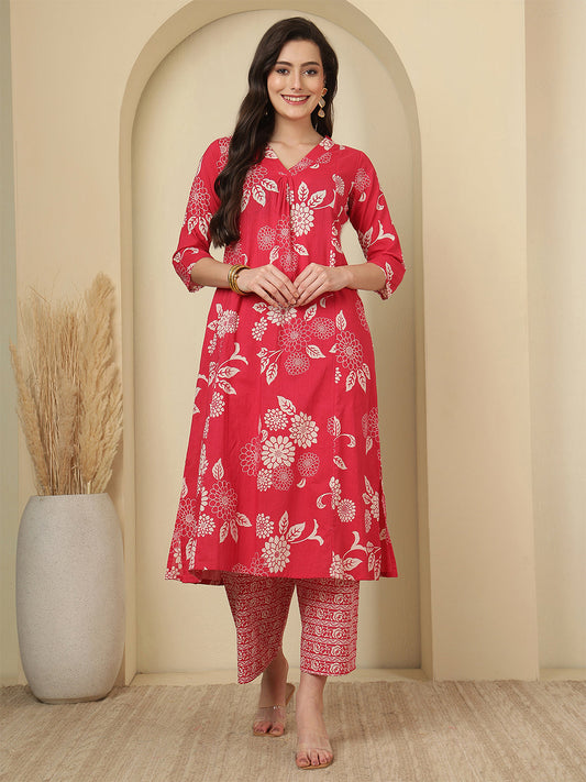 Pink Printed Co-Ord Set for Women | LASVINI - Redefining Indian Fashion with Elegance