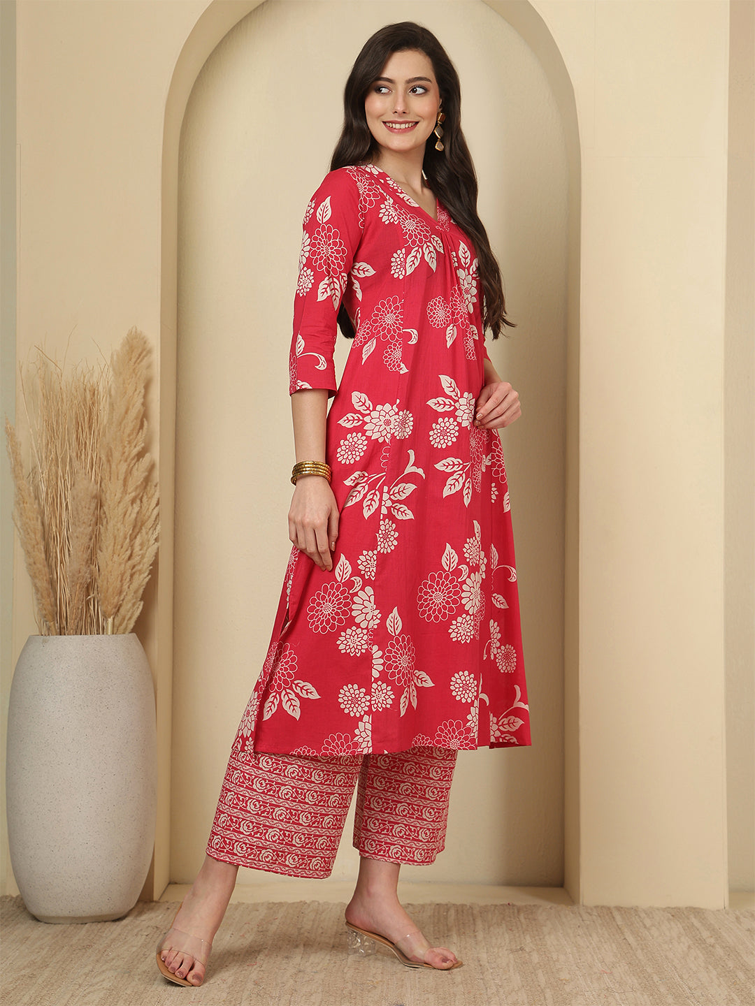 Pink Printed Co-Ord Set for Women | LASVINI - Redefining Indian Fashion with Elegance