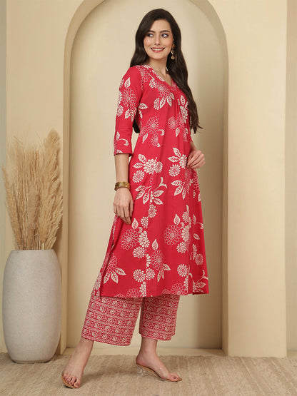 Pink Printed Co-Ord Set for Women | LASVINI - Redefining Indian Fashion with Elegance