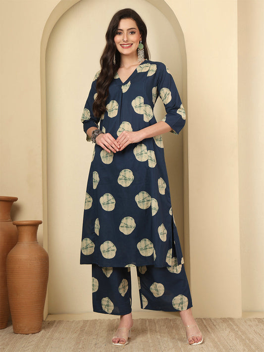 Blue Printed Co-Ord Set for Women | LASVINI - Redefining Indian Fashion with Elegance