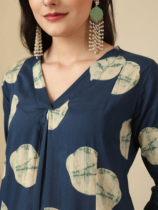 Blue Printed Co-Ord Set for Women | LASVINI - Redefining Indian Fashion with Elegance