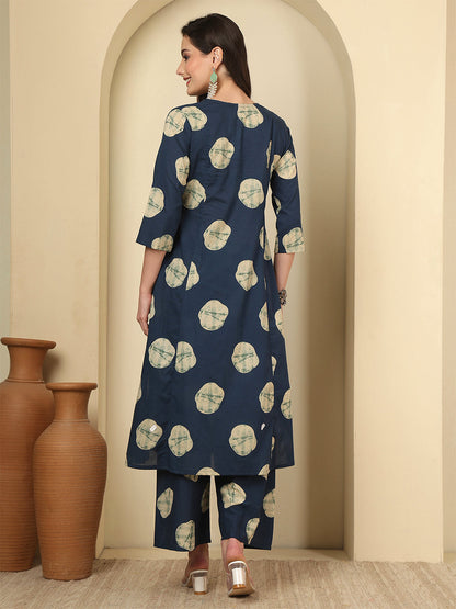 Blue Printed Co-Ord Set for Women | LASVINI - Redefining Indian Fashion with Elegance