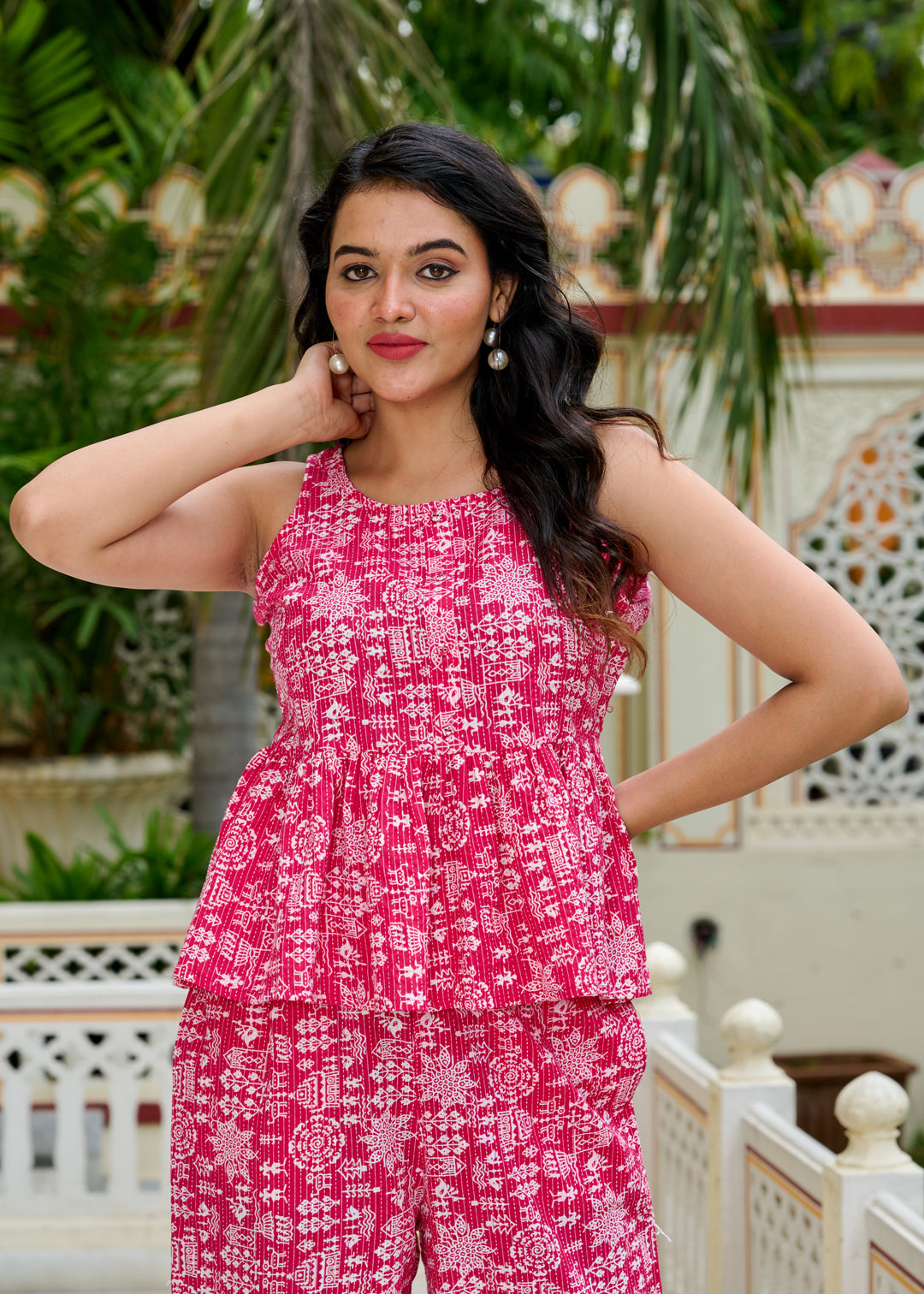 Pink Printed Co-Ord Set for Women | LASVINI - Redefining Indian Fashion with Elegance