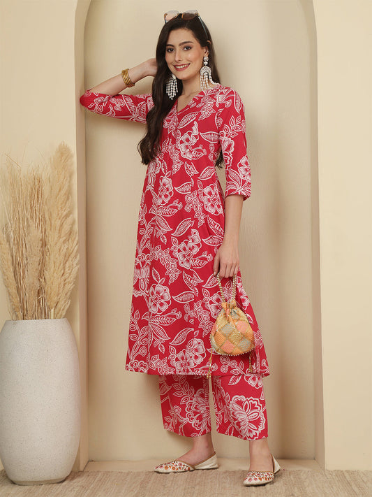 Pink Printed Co-Ord Set for Women | LASVINI - Redefining Indian Fashion with Elegance