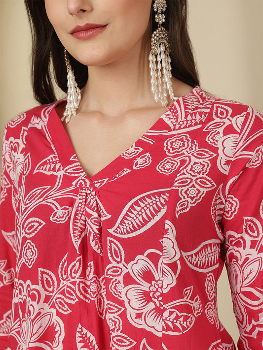 Pink Printed Co-Ord Set for Women | LASVINI - Redefining Indian Fashion with Elegance