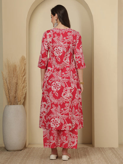 Pink Printed Co-Ord Set for Women | LASVINI - Redefining Indian Fashion with Elegance