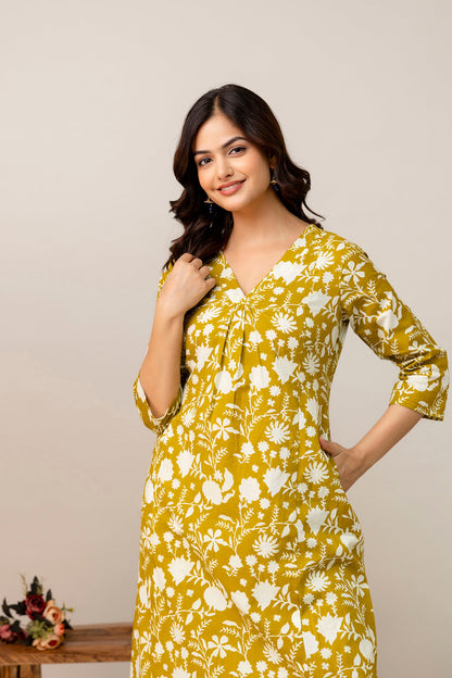 Yellow Printed Co-Ord Set for Women | LASVINI - Redefining Indian Fashion with Elegance