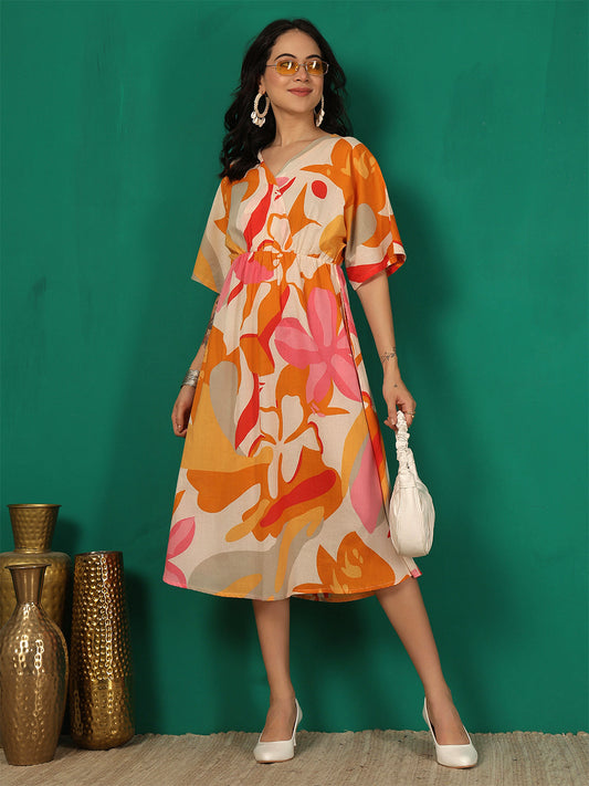 Multicolor Printed Dress for Women | LASVINI - Redefining Indian Fashion with Elegance