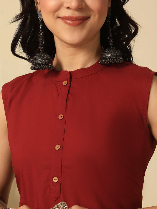 Marron Solid Kurta Set for Women | LASVINI - Redefining Indian Fashion with Elegance