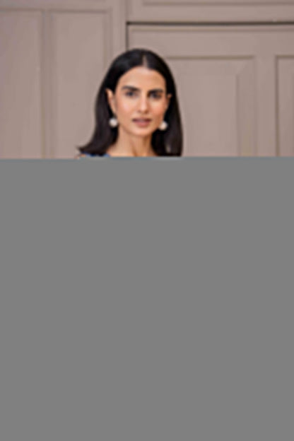 Women Navy Blue Printed Straight Top | LASVINI - Redefining Indian Fashion with Elegance