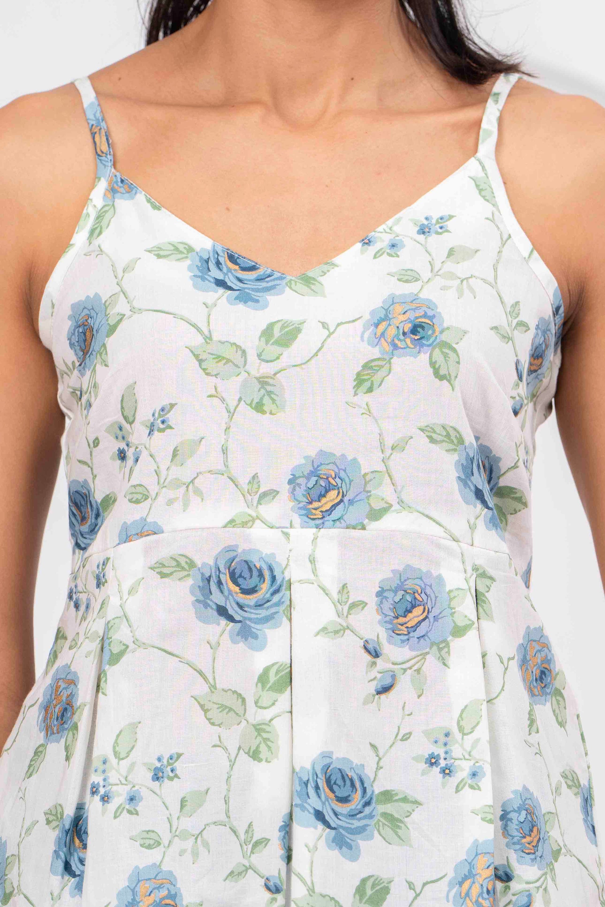 White Printed Sleeveless Top for Women | LASVINI - Redefining Indian Fashion with Elegance