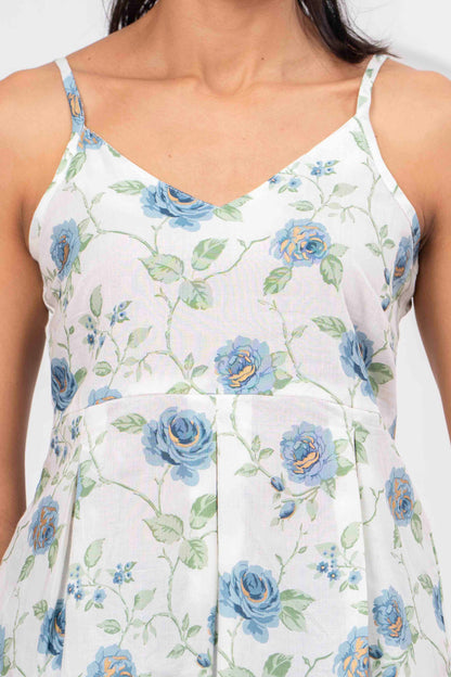 White Printed Sleeveless Top for Women | LASVINI - Redefining Indian Fashion with Elegance