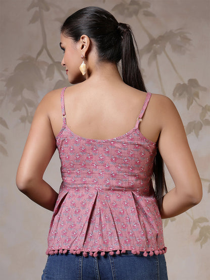 Women Mauve Printed Top | LASVINI - Redefining Indian Fashion with Elegance