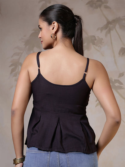 Women Black Printed Top | LASVINI - Redefining Indian Fashion with Elegance