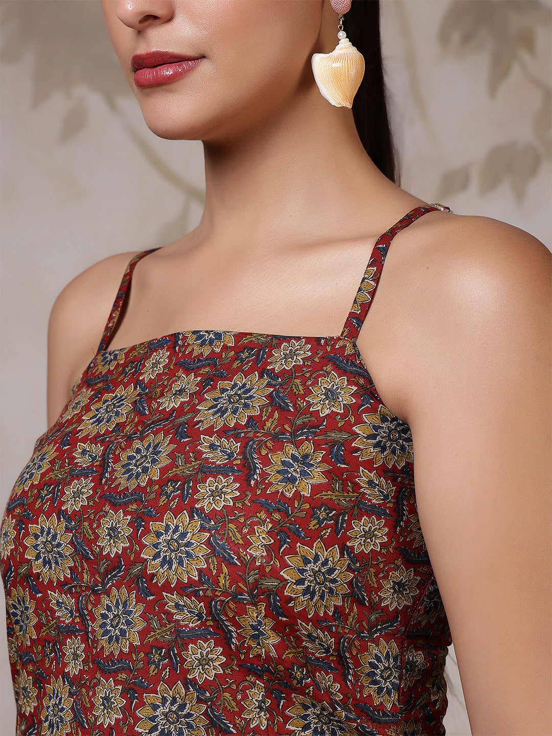 Women Rust Printed Straight Tunic | LASVINI - Redefining Indian Fashion with Elegance