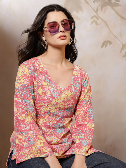 Women Multicolor Printed Straight Tunic | LASVINI - Redefining Indian Fashion with Elegance