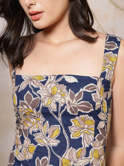 Women Blue Printed Top | LASVINI - Redefining Indian Fashion with Elegance