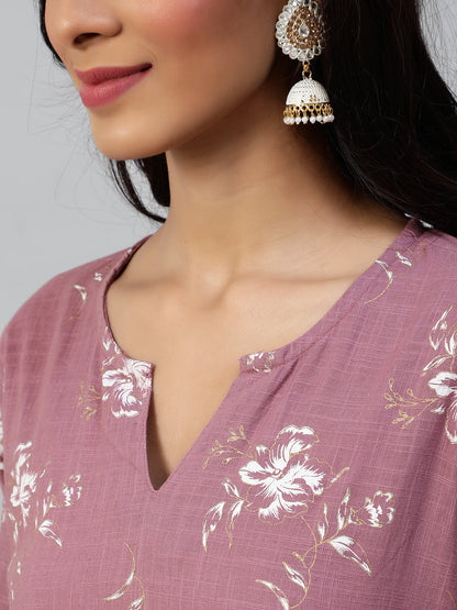 Women Pink Straight Kurta With Plazo & Sequened Dupatta | LASVINI - Redefining Indian Fashion with Elegance