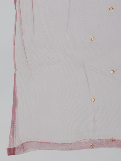 Women Pink Straight Kurta With Plazo & Sequened Dupatta | LASVINI - Redefining Indian Fashion with Elegance