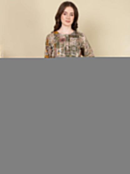 Women Multi Printed Flared Maternity Dress | LASVINI - Redefining Indian Fashion with Elegance