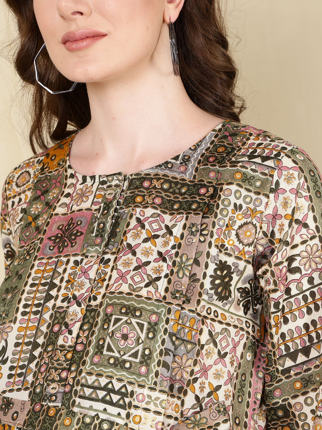 Women Multi Printed Flared Maternity Dress | LASVINI - Redefining Indian Fashion with Elegance