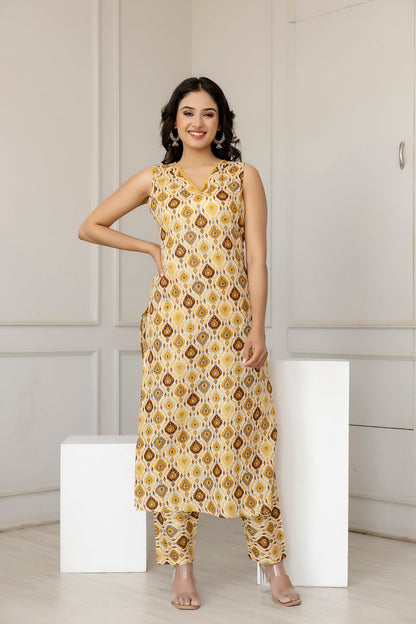 Women Multi Color Printed Straight Kurta With Trouser | LASVINI - Redefining Indian Fashion with Elegance